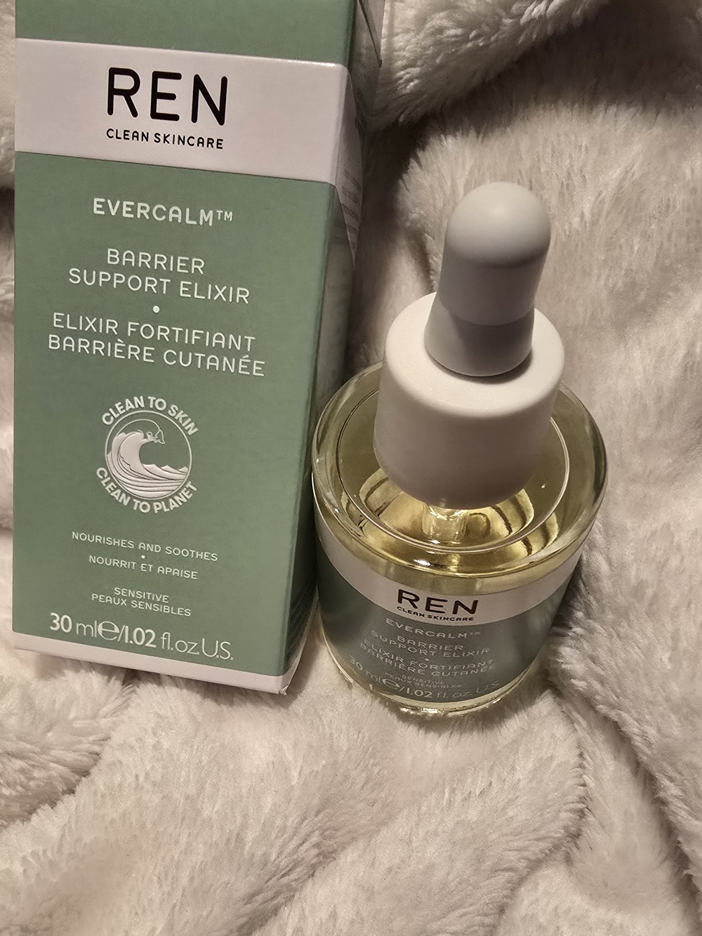 Evercalm Barrier Support Elixir -Calming Facial Oil REN Clean Skincare 30ml NEW